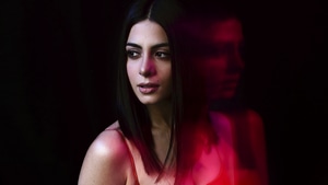 Emeraude Toubia, Celebrities, Girls, Photoshoot, Red Dress, 4K wallpaper