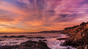 Sunrise, Sunset, Waves, Coast, Nature, 4K wallpaper