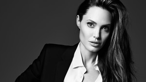 Angelina Jolie, Celebrities, Girls, Monochrome, Black And White, 4K wallpaper