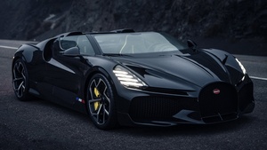 Bugatti W16 Mistral, Hypercars, Sports cars, Roadster, Black cars, 4K wallpaper
