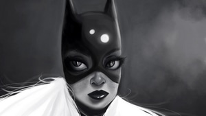 Batgirl, Superheroes, Artist, Artwork, Digital Art, Monochrome, Black And White, 4K wallpaper