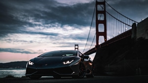 Lamborghini Huracan, Lamborghini, Cars, Golden Gate Bridge, 4K wallpaper