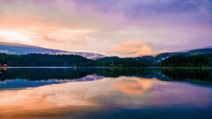 Lake, Reflection, Sunset, Nature, Landscape, 4K wallpaper