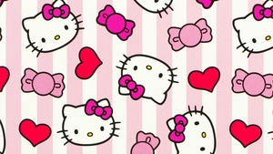 Hello Kitty background, Pink background, Hello kitties, 4K wallpaper