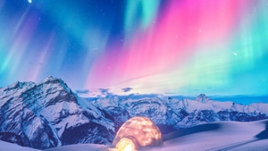 Aurora, Northern Lights, Snow, Winter, Nature, 4K wallpaper
