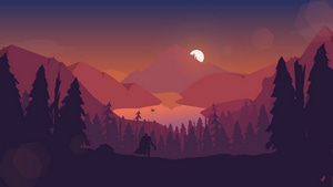 Lake, Forest, Mountains, Illustration, Artist, Artwork, Digital Art, Minimalism, Minimalist, 4K wallpaper