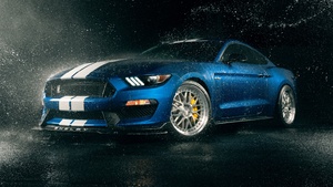 Ford Mustang Shelby GT350, Muscle sports cars, Dark background, 4K wallpaper