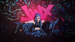 Jinx, Graffiti, Artwork, Neon, Arcane: League of Legends, 4K wallpaper