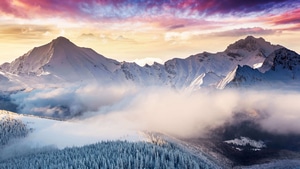 Mountain, Snow, Nature, Winter, 4K wallpaper