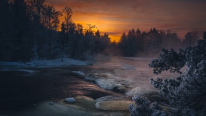 Winter, Lake, Sunlight, Nature, 4K wallpaper
