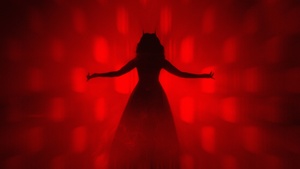Scarlet Witch, Silhouette, Red background, 4K wallpaper