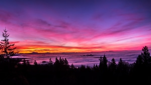 Landscape, Sunset, Nature, Pink, 4K wallpaper