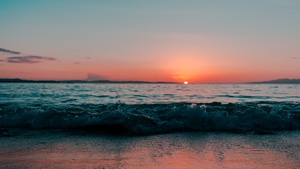 Sunset, Sea, Shore, Nature, Photography, Ocean, Waves, Sunset, 4K wallpaper