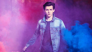 Tom Holland, Colorful smoke, English actor, 4K wallpaper