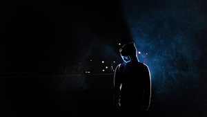 Mask, Neon, Person, Photography, Dark, 4K wallpaper