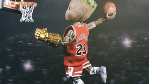 Baby Groot, Superheroes, Basketball, 4K wallpaper