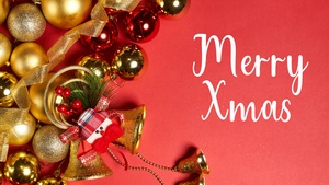 Merry Xmas, Christmas decoration, Christmas balls, Christmas Bells, Navidad, Noel, December, 4K wallpaper