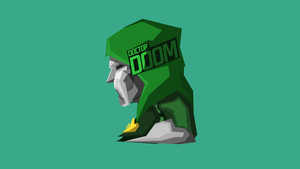 Doctor Doom, Minimalist, Supervillain, Marvel Comics, Green aesthetic, 4K wallpaper