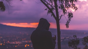 Hoodie, Silhouette, Evening, Photography, 4K wallpaper