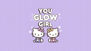 Cute hello kitties, Purple background, Hello Kitty background, Girly backgrounds, Sanrio, 4K wallpaper