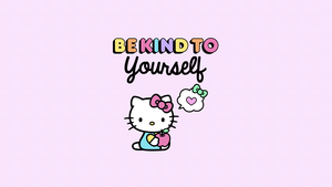 Be kind yourself, Hello Kitty background, Girly backgrounds, Sanrio, 4K wallpaper