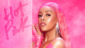 Doja Cat, American rapper, Pink background, 4K wallpaper