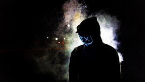 Mask, Silhouette, Smoke, Photography, Hoodie, 4K wallpaper