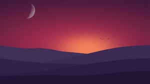 Minimalism, Minimalist, Landscape, Birds, Sunset, Artist, Artwork, Digital Art, 4K wallpaper