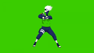 Kakashi Hatake, Naruto, Minimal art, Green background, 4K wallpaper