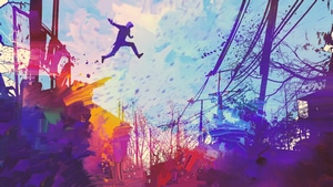 Jump, Abstract, Illustration, Painting, Artist, Artwork, Digital Art, 4K wallpaper