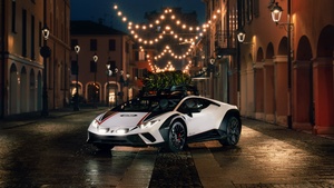 Lamborghini Huracán Tecnica, Christmas Eve, Christmas background, 4K wallpaper
