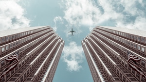 Plane, Photography, Buildings, 4K wallpaper