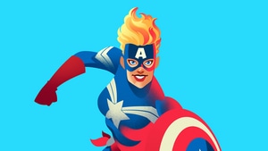 Carol Danvers, Superheroes, Captain Marvel, Minimalism, Minimalist, Behance, 4K wallpaper
