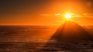 Sunset, Nature, Rocks, Ocean, Seascape, Sunset, 4K wallpaper