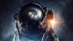 Astronaut, Galaxy, Space, Stars, Digital Art, 4K wallpaper