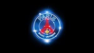Paris Saint-Germain, Neon, Black background, Neon logo, 4K wallpaper