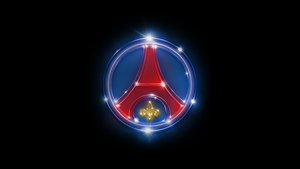 Paris Saint-Germain, Neon, Black background, 4K wallpaper