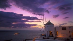 Windmill, Nature, Sunrise, Beach, Coast, 4K wallpaper