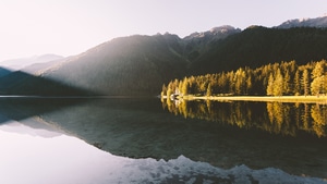 Lake, Reflection, Landscape, Nature, 4K wallpaper