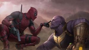 Deadpool, Thanos, Superheroes, Artwork, Digital Art, Artstation, Supervillain, 4K wallpaper