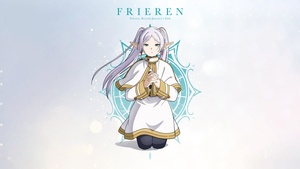 Frieren, White background, Frieren: Beyond Journeys End, 4K wallpaper