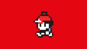 Pokemon, Ash Ketchum, Pixel art, Red background, 12K, 4K wallpaper