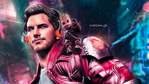 Star Lord, Baby Groot, Artwork, Artist, Digital Art, Behance, Superheroes, 4K wallpaper