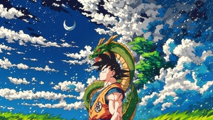 Son Goku, Shenron, Dragon Ball Z, 4K wallpaper