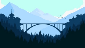 Bridge, Forest, Minimalism, Minimalist, Artist, Artwork, Digital Art, Deviantart, 4K wallpaper