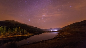 Constellations, Stars, Landscape, Nature, 4K wallpaper