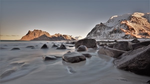 Rocks, Sea, Long Exposure, Nature, 4K wallpaper