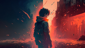 Lofi boy, AI art, Illustration, 4K wallpaper