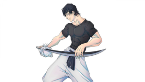 Toji Fushiguro, White background, Jujutsu Kaisen, 4K wallpaper