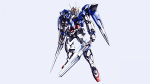 GN-0000 00 Gundam, Render, White background, Mobile Suit Gundam 00, 4K wallpaper